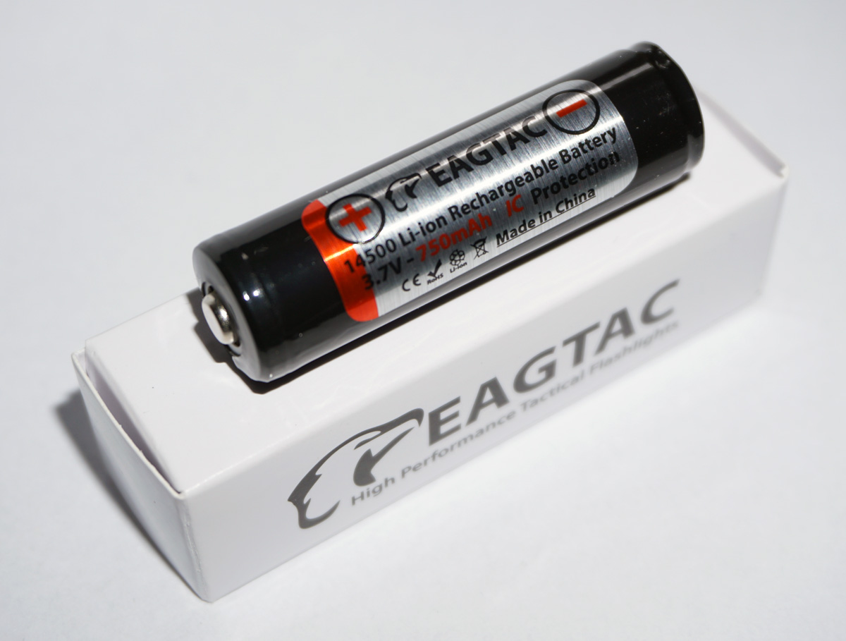 EAGTAC 14500 Lithium Akku, 750mAh, protected